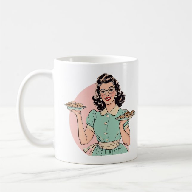 Taza De Café Retro Baker Lady Mug (Izquierda)