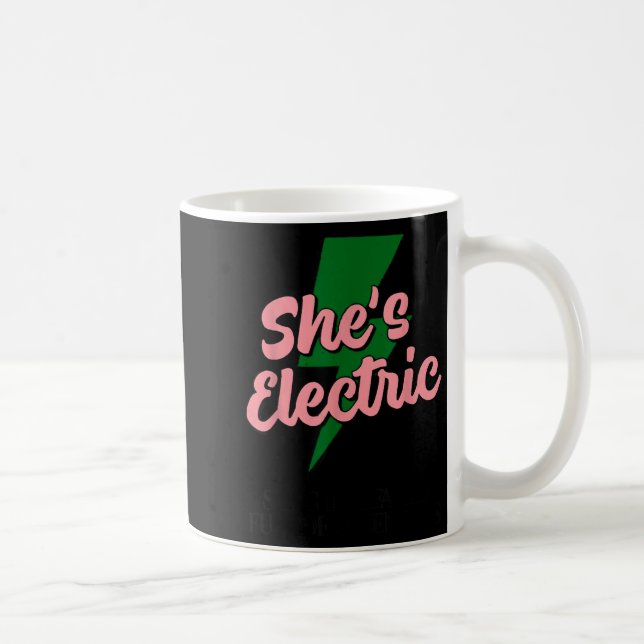 Taza De Café Retro Basic Lightning Quote She Electric Funny Sim (Derecha)