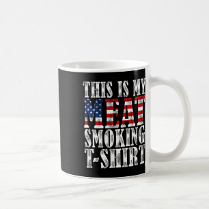 Taza De Café Retro Bbq Smoker Vintage Us Flag This Is My Meat S