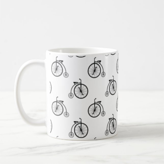 Taza De Café Retro Bicycle - Pattern  (Izquierda)