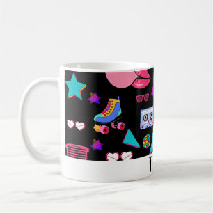 Taza De Café Retro black 80s Costume Vibrant culture pop