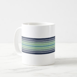 Taza De Café Retro Blue & Green Surfboard Stried
