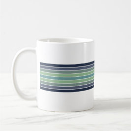 Taza De Café Retro Blue & Green Surfboard Stried