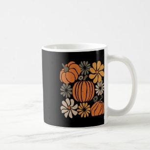 Taza De Café Retro Boho Floral Cute Calabaza Otoño Día de Acció