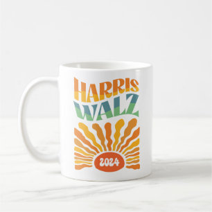 Taza De Café Retro Boho Harris Walz 2024