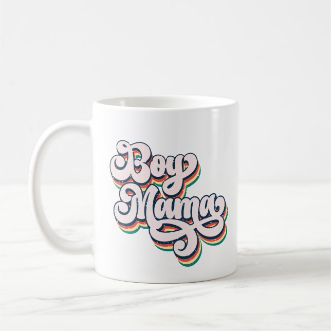 Taza De Café Retro Boy Mama Mug (Izquierda)