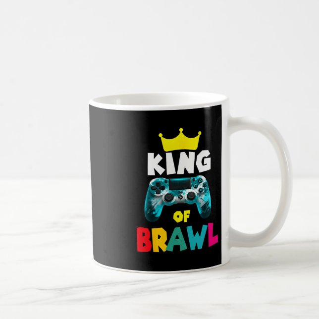 Taza De Café Retro Brawl King Gamer Gaming Brawler Brawl Funny  (Derecha)