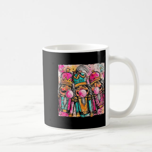 Taza De Café Retro Brushstroke Nutcracker Blowing Bubble Gum Ch (Derecha)