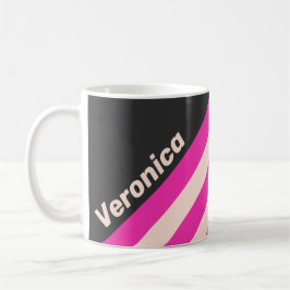Taza De Café Retro Bubblegum Stripes with Name