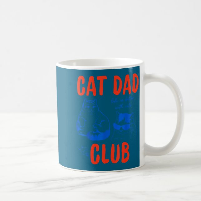 Taza De Café Retro Cat Dad Club Life Is Better With Cats Funny  (Derecha)