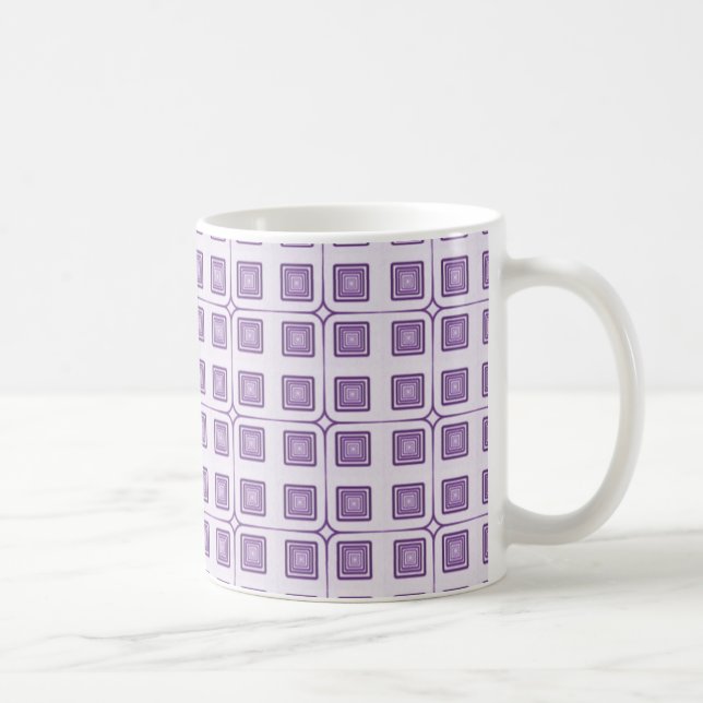 Taza De Café Retro Charm Squares Mug, Violeta (Derecha)