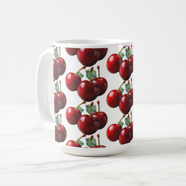 Taza De Café Retro Cherries fresh picked  (Anverso izquierdo)