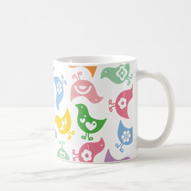 Taza De Café Retro Chicas arcoiris Diversión Personalizado Rega (Derecha)