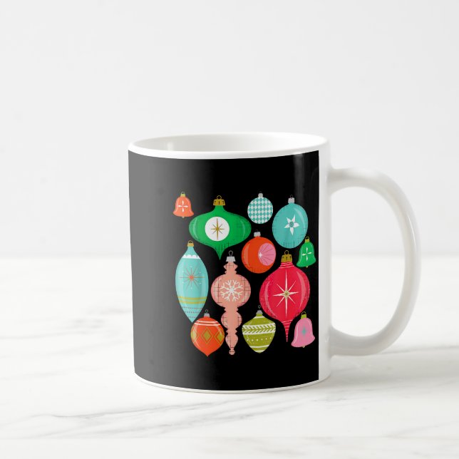 Taza De Café Retro Christmas Ornaments Mid Century Modern  (Derecha)