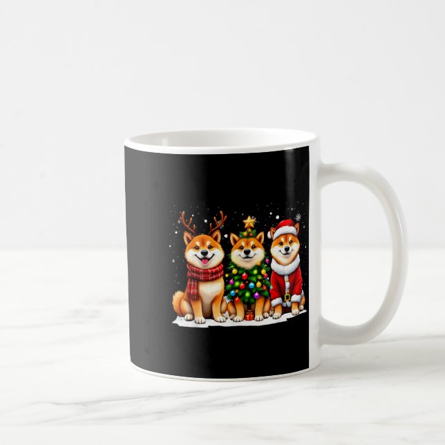 Taza De Café Retro Christmas Shiba Inu Santa Reindeer Dog Lover (Derecha)