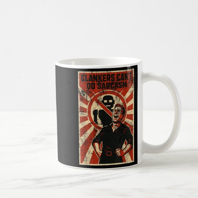 Taza De Café Retro Clanker Can't Do Sarcasm Funny Robot Ster  (Derecha)