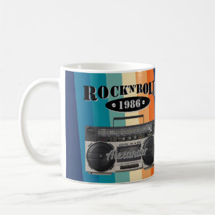 Taza De Café Retro clásico boom box rock n roll music vintage
