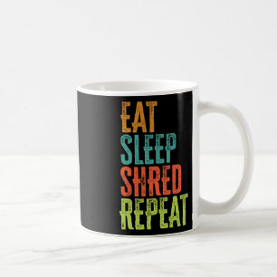 Taza De Café Retro Comer Sleep Shred Repetir Snowboard Surfing