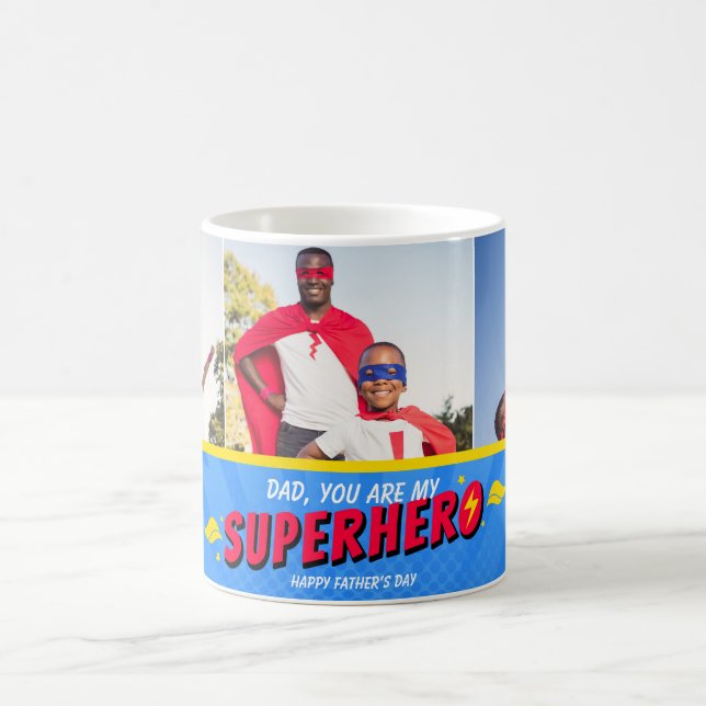 Taza De Café Retro Cómic Superhéroe 3 Foto Día del Padre (Centro)