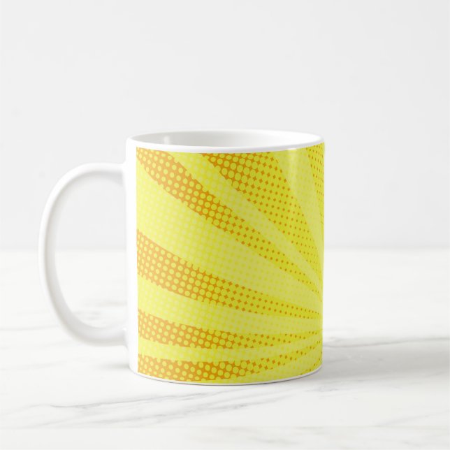 Taza De Café retro comic yellow background raster gradient half (Izquierda)
