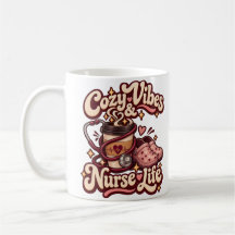 Taza de café retro con vibraciones acogedoras y vi