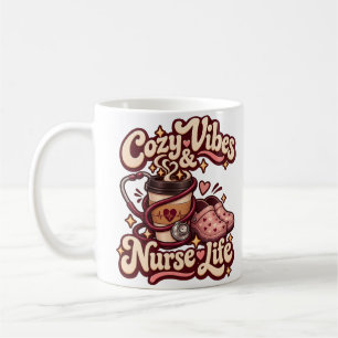 Taza de café retro con vibraciones acogedoras y vi