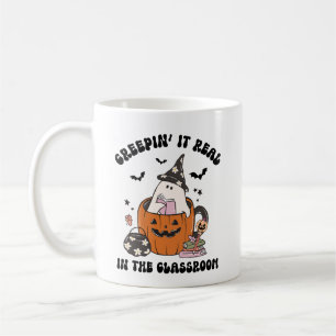 Taza De Café Retro Creepin’ It Real Teacher Halloween