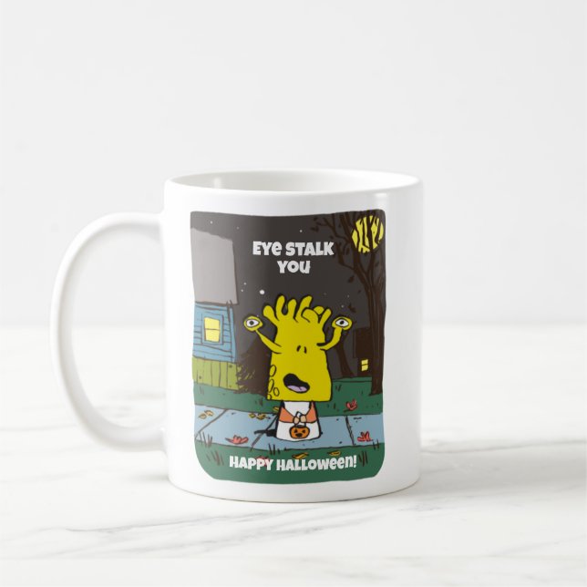 Taza De Café Retro Cute Monster Halloween Mug (Izquierda)
