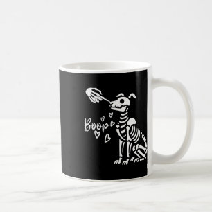 Taza De Café Retro Cute Skeleton Hand Boop Dog Funny Halloween