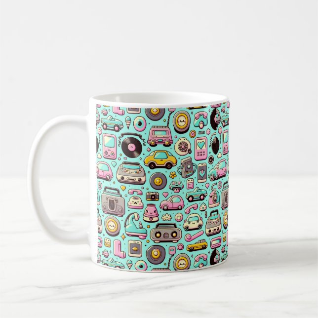 Taza De Café Retro Cuties: Pastel caprichoso (Izquierda)