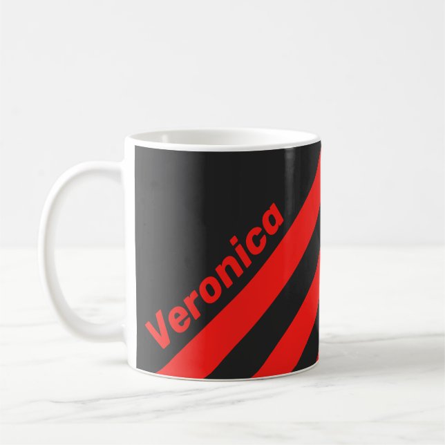 Taza De Café Retro Dark Three Stripes with Name (Izquierda)