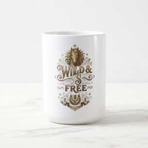 Taza de café retro de caballo vintage salvaje y li