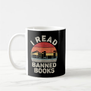 Taza De Café Retro de época leí camiseta de libros prohibidos