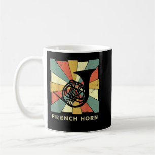 Taza De Café Retro de música de vintage en el cuerno francés1