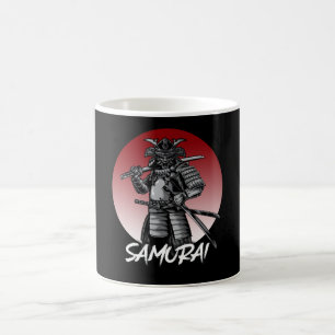 Taza De Café Retro de Samurai Honrado Perfecto - Blanco y negro