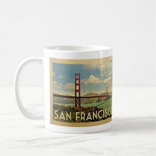 Taza De Café Retro del puente Golden Gate del café de San Franc