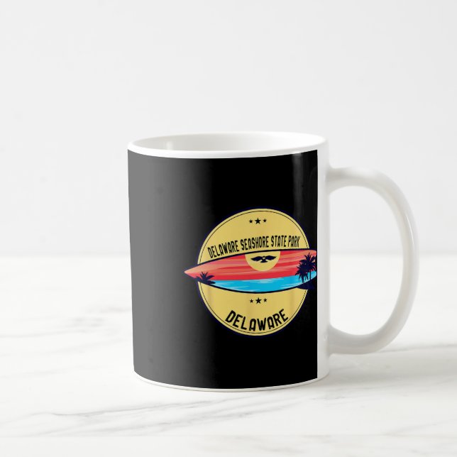 Taza De Café Retro Delaware Delaware Seashore State Park Playa  (Derecha)