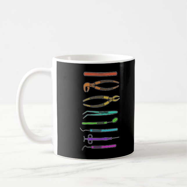 Taza De Café Retro Dentista Tools Dental Assistant Dental (Izquierda)