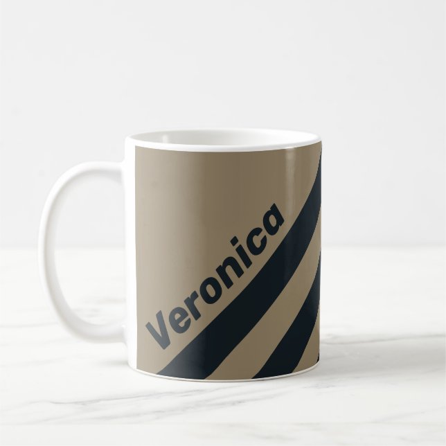 Taza De Café Retro Desert Three Stripes with Name (Izquierda)