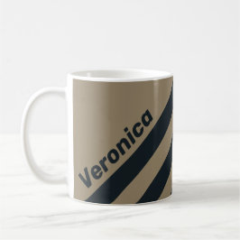 Taza De Café Retro Desierto Tres Franjas con Nombre