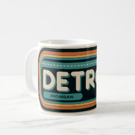 Taza De Café Retro Detroit Michigan Vintage