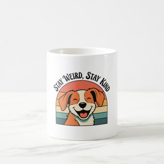 Taza De Café Retro Dog Stay Kind White Coffee Mug (Centro)
