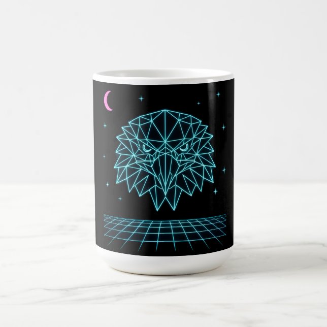 Taza De Café Retro Eagle Synthwave - Neon Flying Predator (Centro)