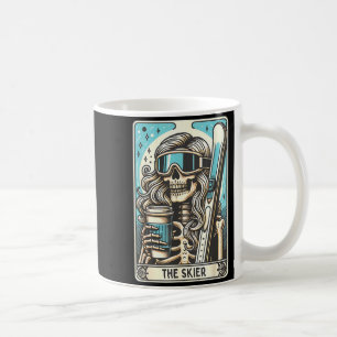 Taza De Café Retro el esquiador carta tarot esqueleto divertido