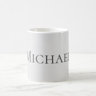 Taza De Café Retro Elegante Gris Su Nombre Sustitución