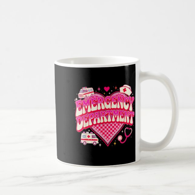 Taza De Café Retro Emergency Department Valentine Nk Nurse Aest (Derecha)