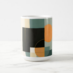 Taza De Café Retro en negrita: Círculos abstractos y Rectángulo