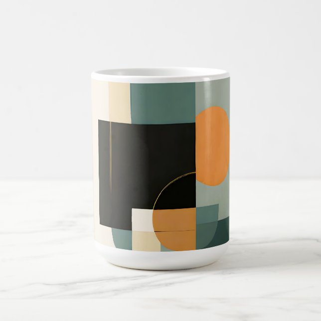 Taza De Café Retro en negrita: Círculos abstractos y Rectángulo (Centro)