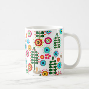 Taza De Café Retro, estampado floral