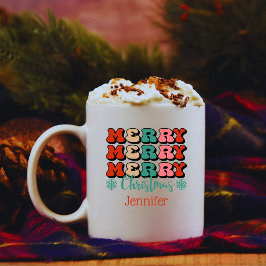 Taza De Café Retro Feliz Navidad Mug personalizado